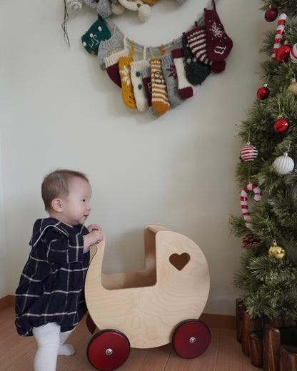 Luxury doll stroller natural