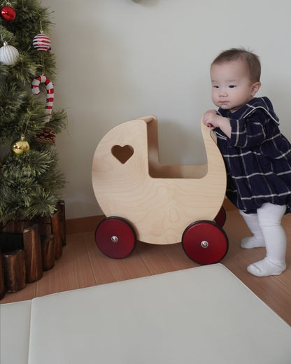 Luxury doll stroller natural