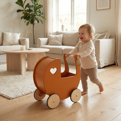 Luxury doll stroller brown