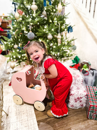 Luxury doll stroller brown